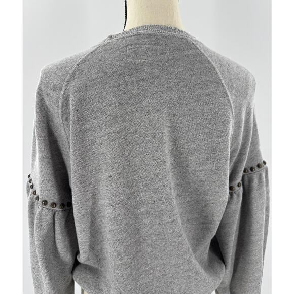 The Great. Bishop Gray Puff Sleeve Sweatshirt with Studs Pullover S - Picture 4 of 10